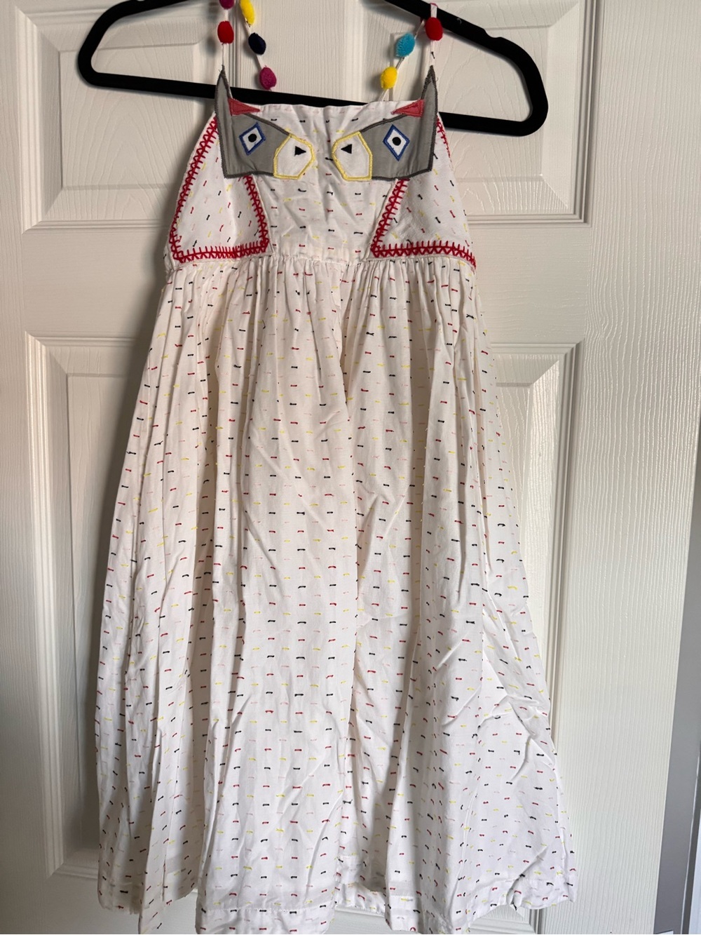 Stella McCartney Kids White Cotton Sundress with Multicolor Accents